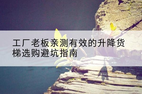 华池升降货梯怎么选-工厂老板亲测有效的升降货梯选购避坑指南